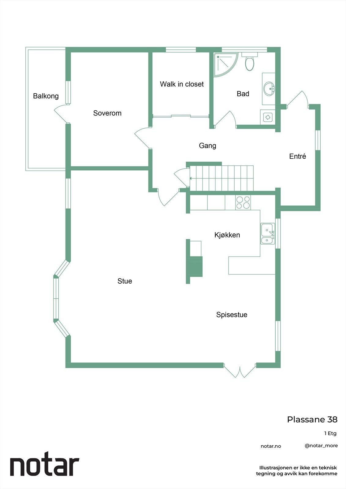 Planskisse hovedetasje Galleribilde