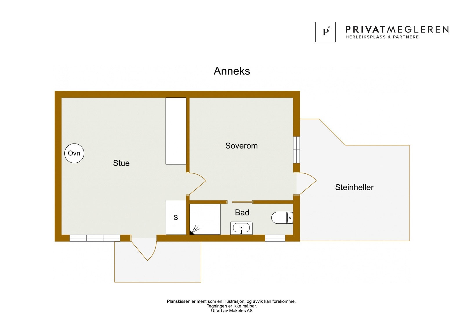 Plantegning anneks. Avvik vil forekomme. Galleribilde