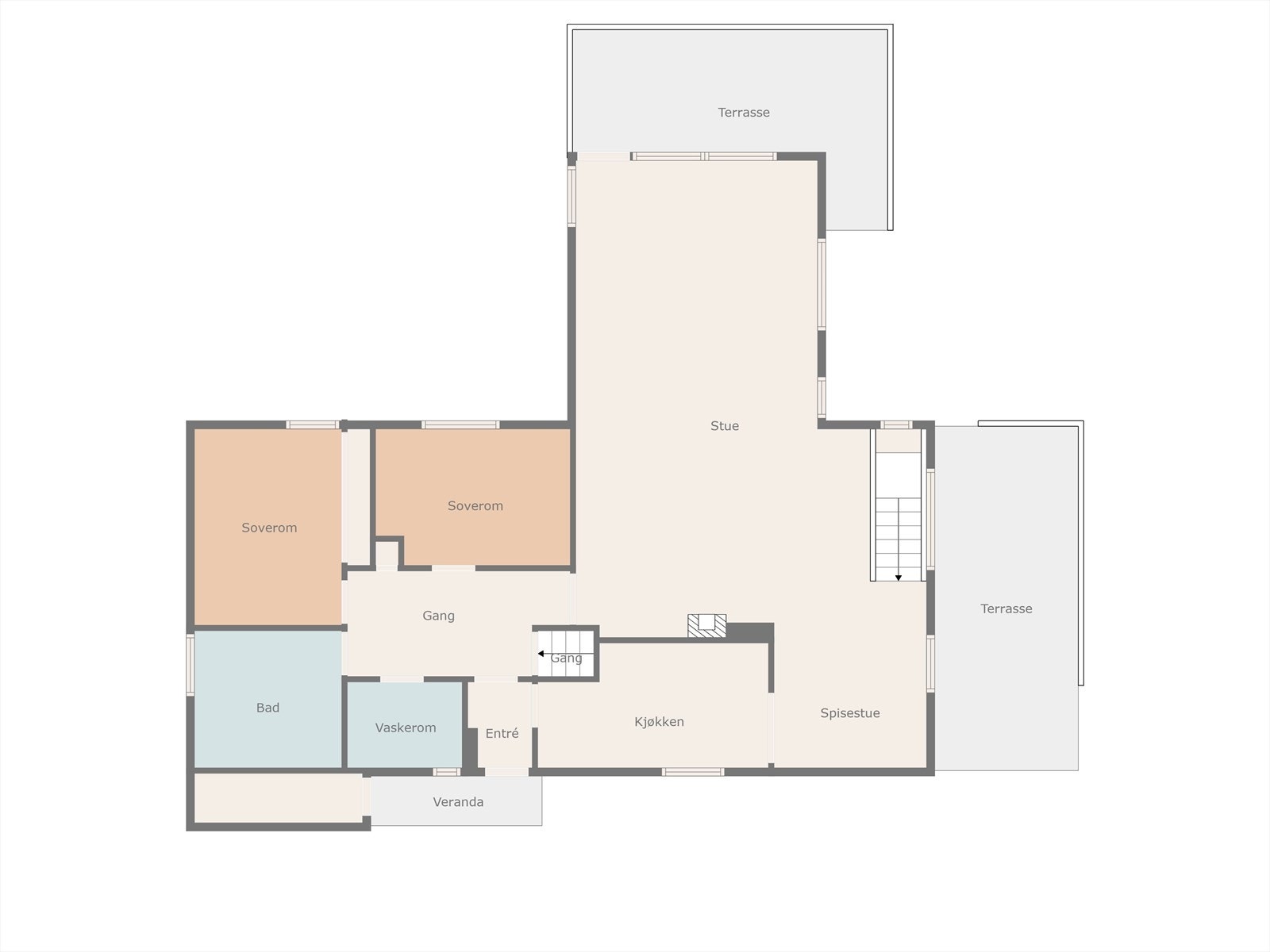 Plantegning 1. etasje. Galleribilde