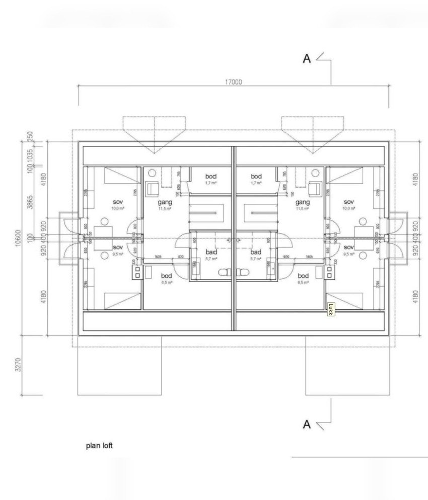 Plan loftsetasje Galleribilde