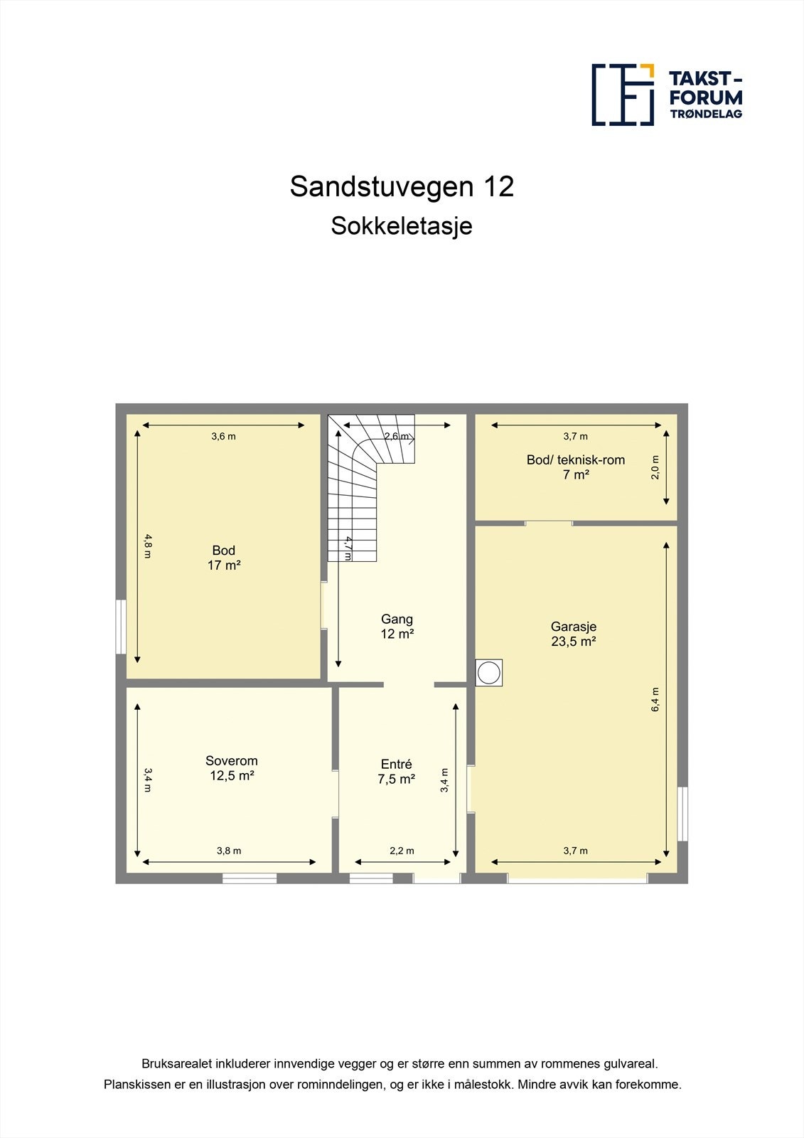 Plantegning - Sokkeletasje. Galleribilde