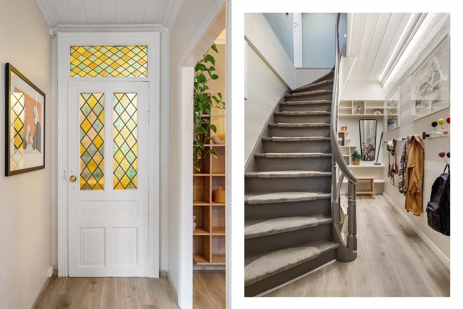 Hoveddelen strekker seg over to plan med gang med gode muligheter for å henge fra seg yttertøy og sko. Galleribilde