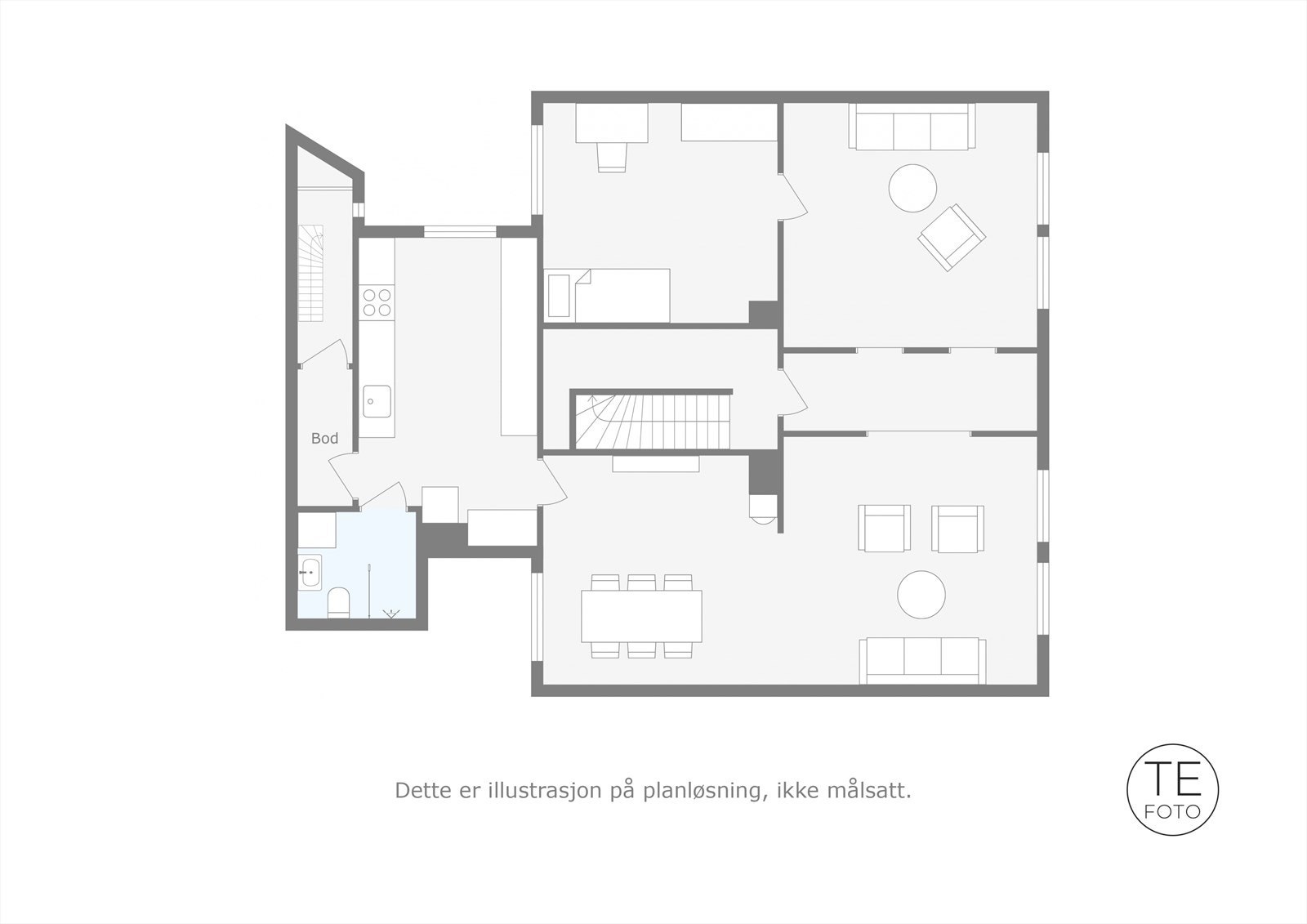 Plantegning andre etasje. Galleribilde
