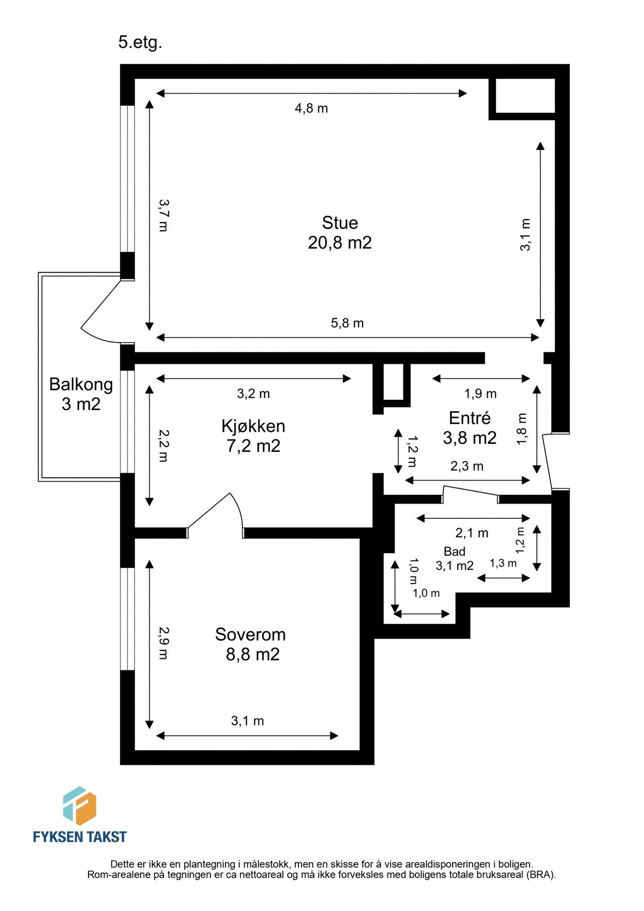 Målsatt plantegning. Galleribilde