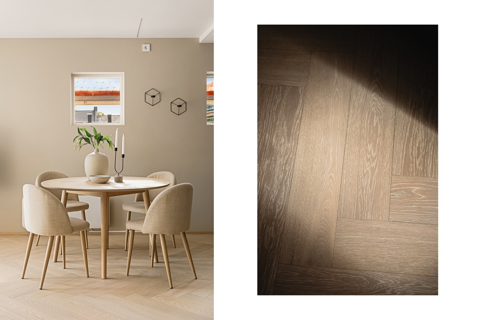 Legg merke til det lekre fiskebeinsparkettgulvet som er lagt gjennomgående i alle tørre rom forutenom entré. Galleribilde