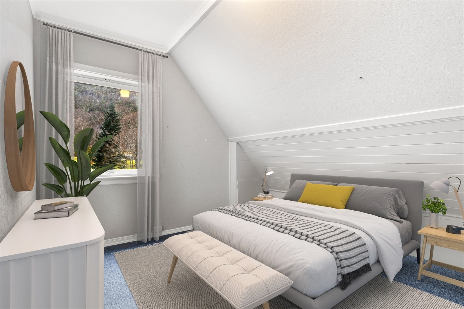 Digitalstylet soverom. Totalt 4 soverom i 2 etasje. Galleribilde