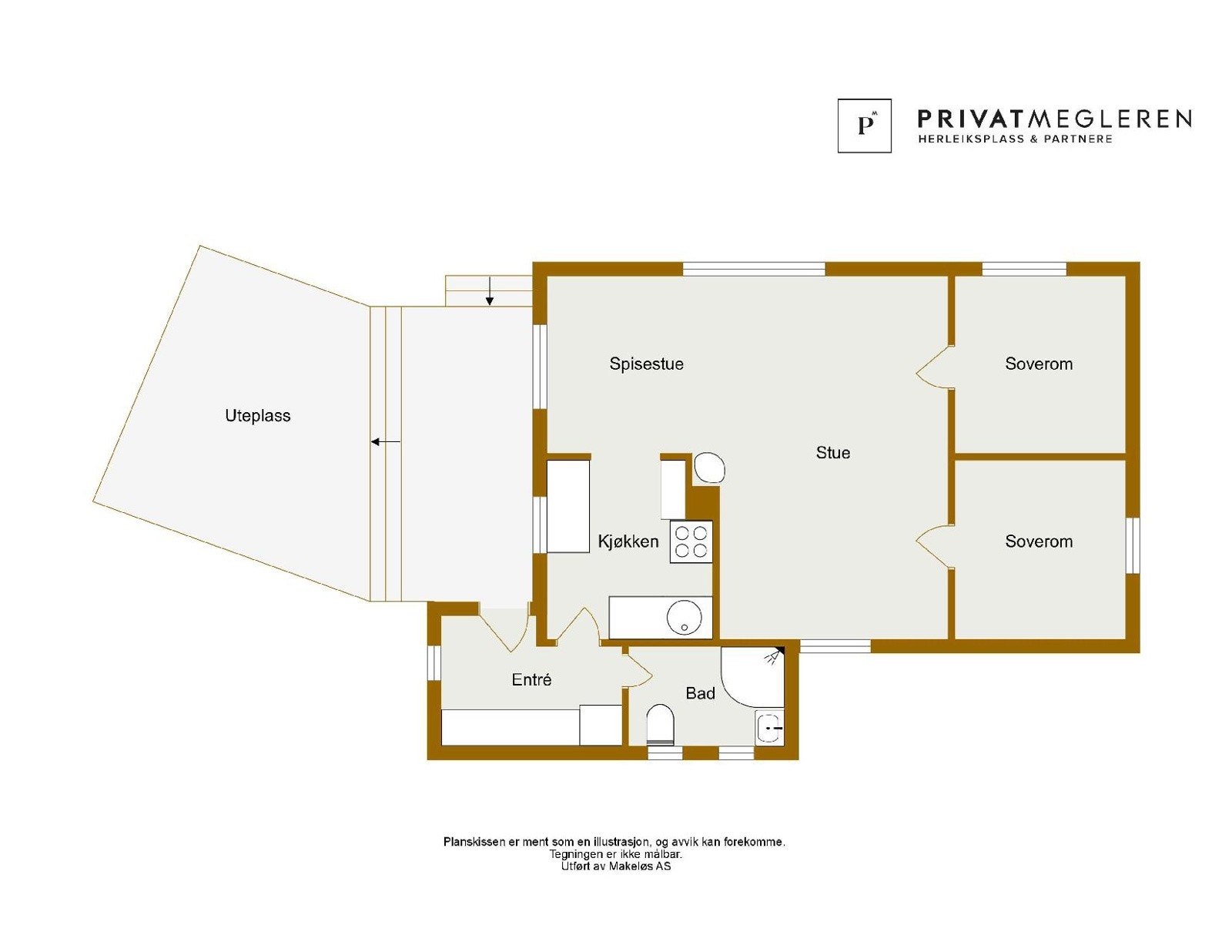 Plantegning hovedhytte. Avvik kan forekomme. Galleribilde