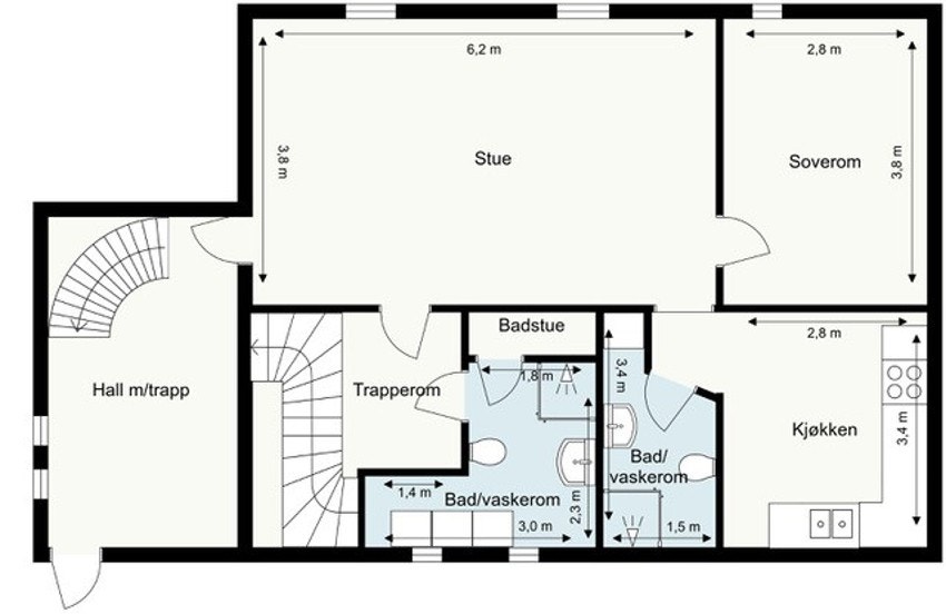 Planskisse kjeller. Galleribilde