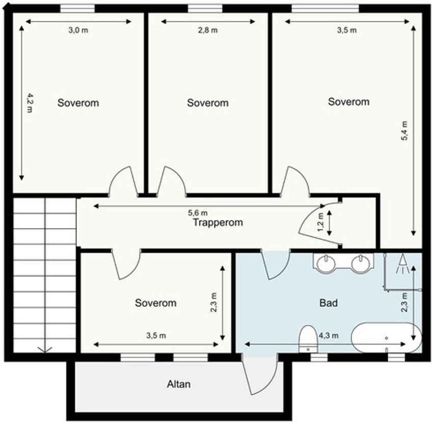 Planskisse annen etasje. Galleribilde