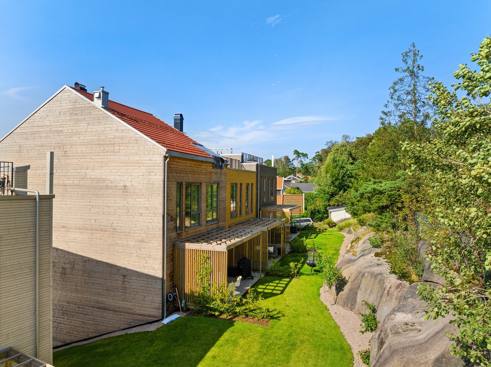 Bakhagen er tilbaketrukken og avskjermet fra omgivelsene. Galleribilde