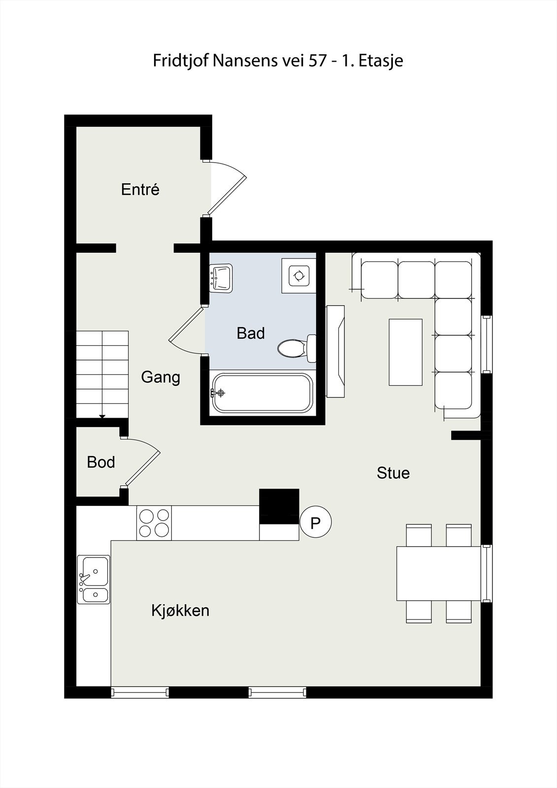 Plantegning - 1.etasje Galleribilde