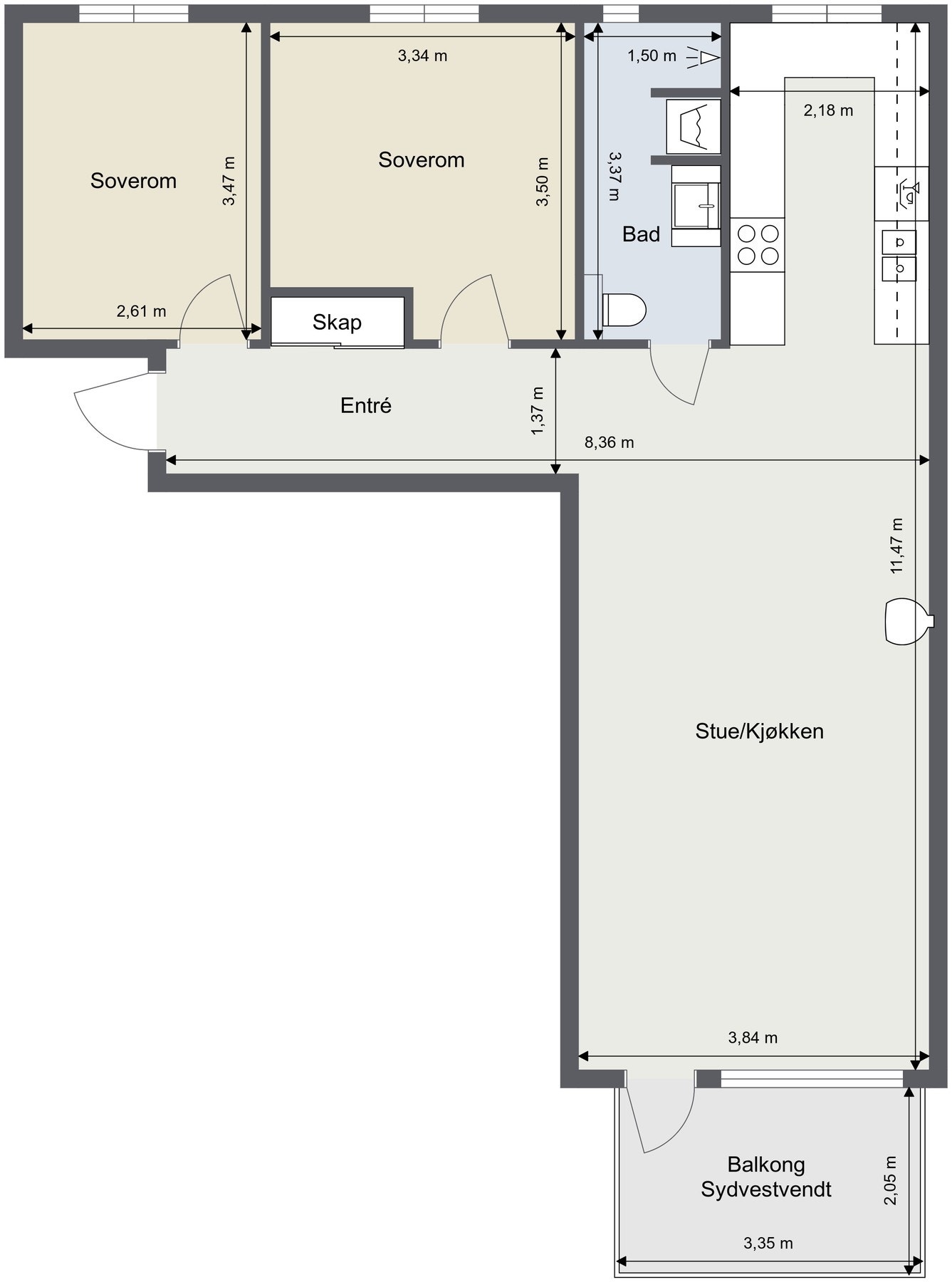 Leiligheten disponerer bod i 1. etasje, samt bod og skap oppe på loftet. Garasjeplass i nabosameiet. Galleribilde