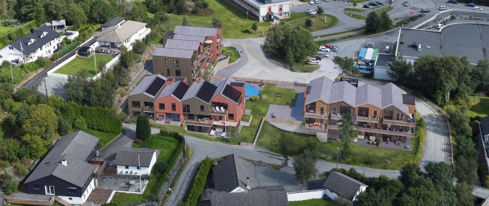 - Sameiet Gommershaugen består av 30 boligseksjoner og 1 næringsseksjon som strekker seg over flere bygg - Galleribilde