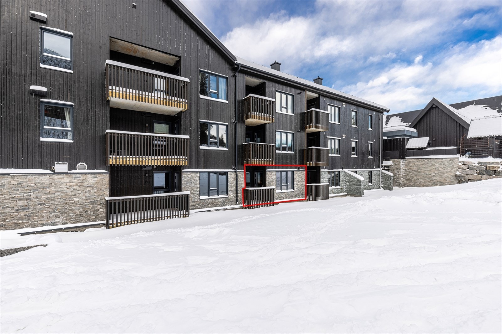 Leilighetens beliggenhet i bygget. Galleribilde