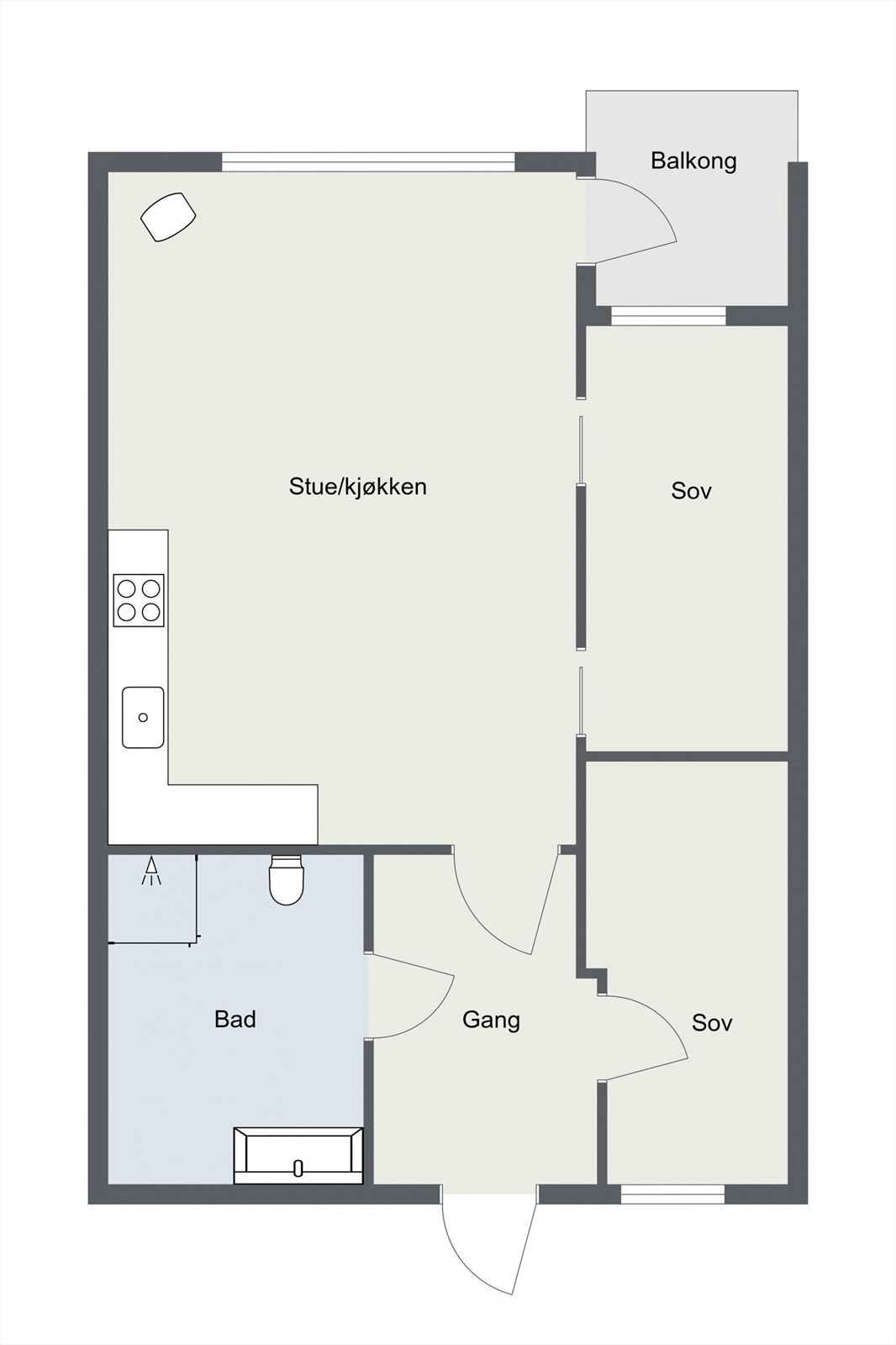 Plantegning - Gjennomgående leilighet Stavtaket 477. Galleribilde