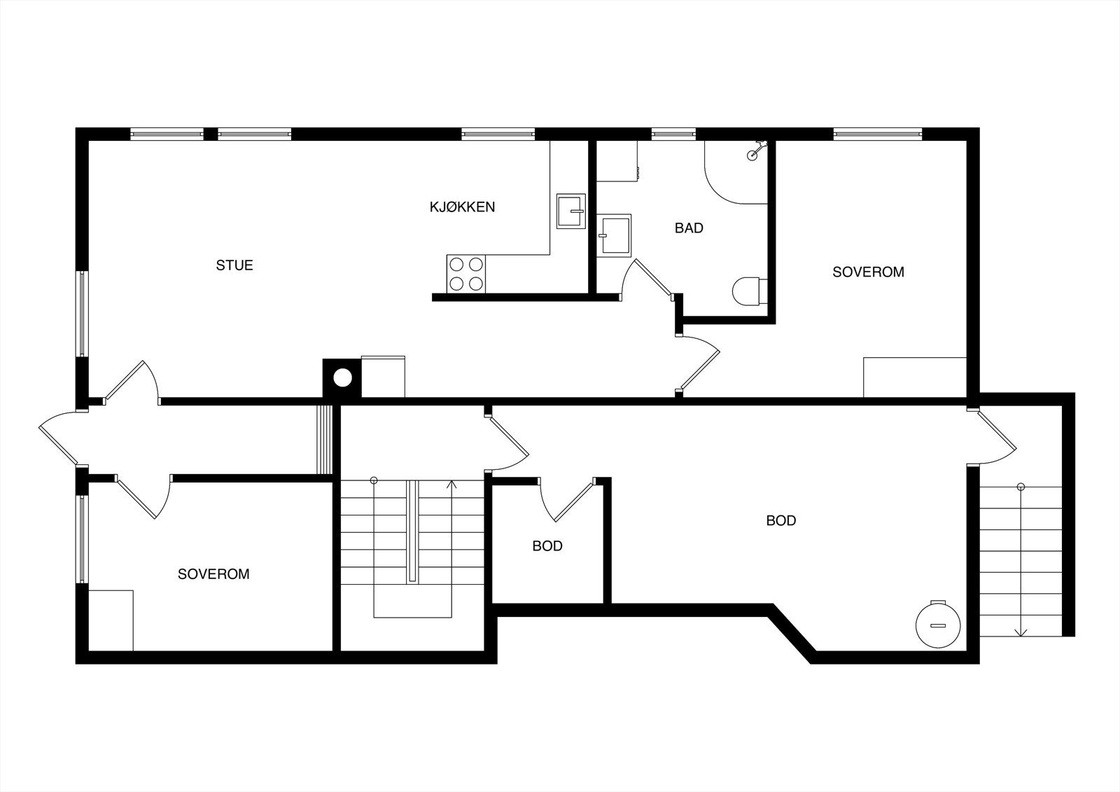 Plantegning underetasje Galleribilde