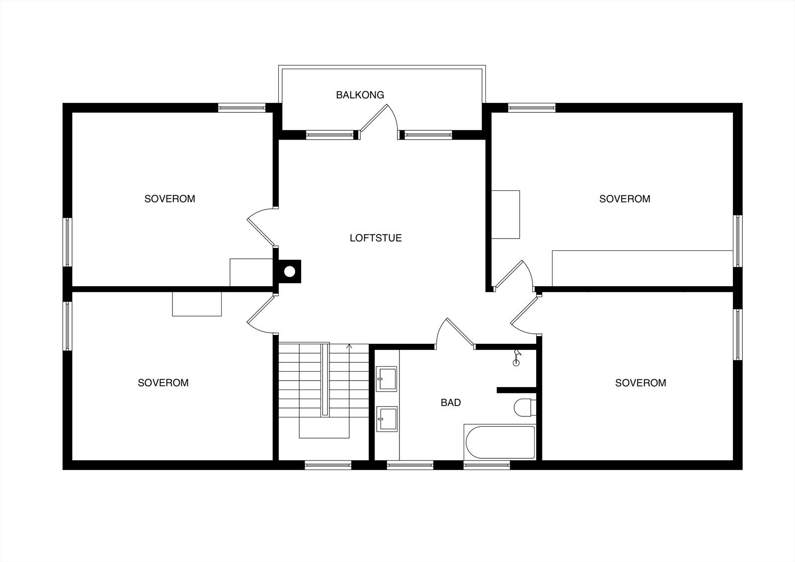 Plantegning 2. etasje Galleribilde