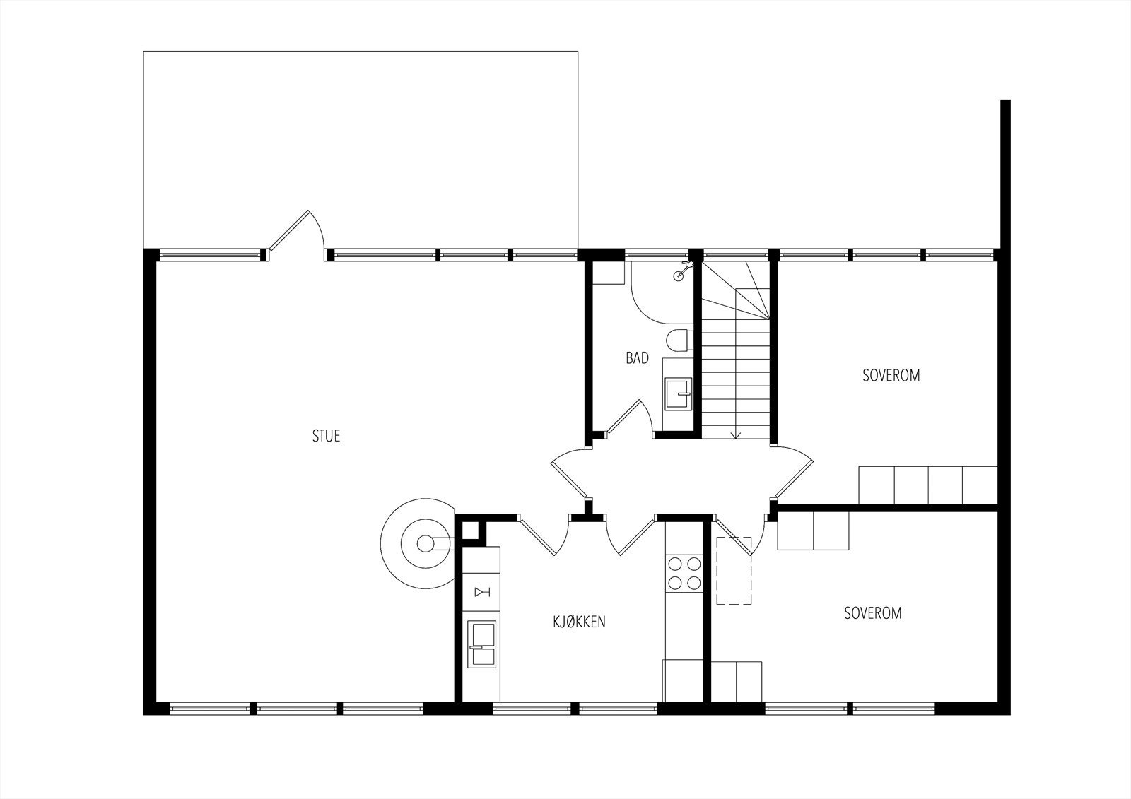 Plantegning 1. etg. Galleribilde