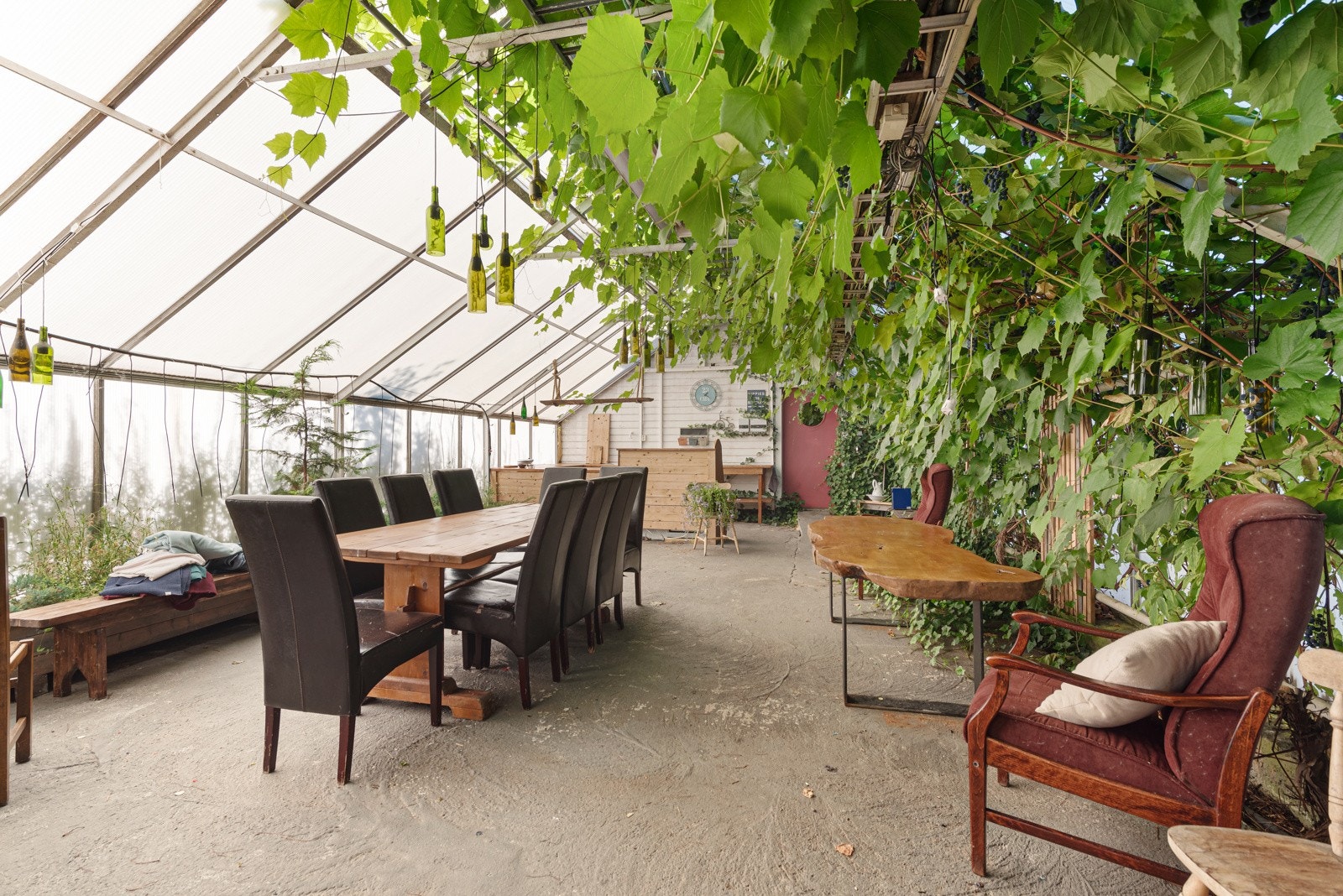 Drivhuset er tilpasset utleie og kan enkelt leies ut til bryllup etc Galleribilde