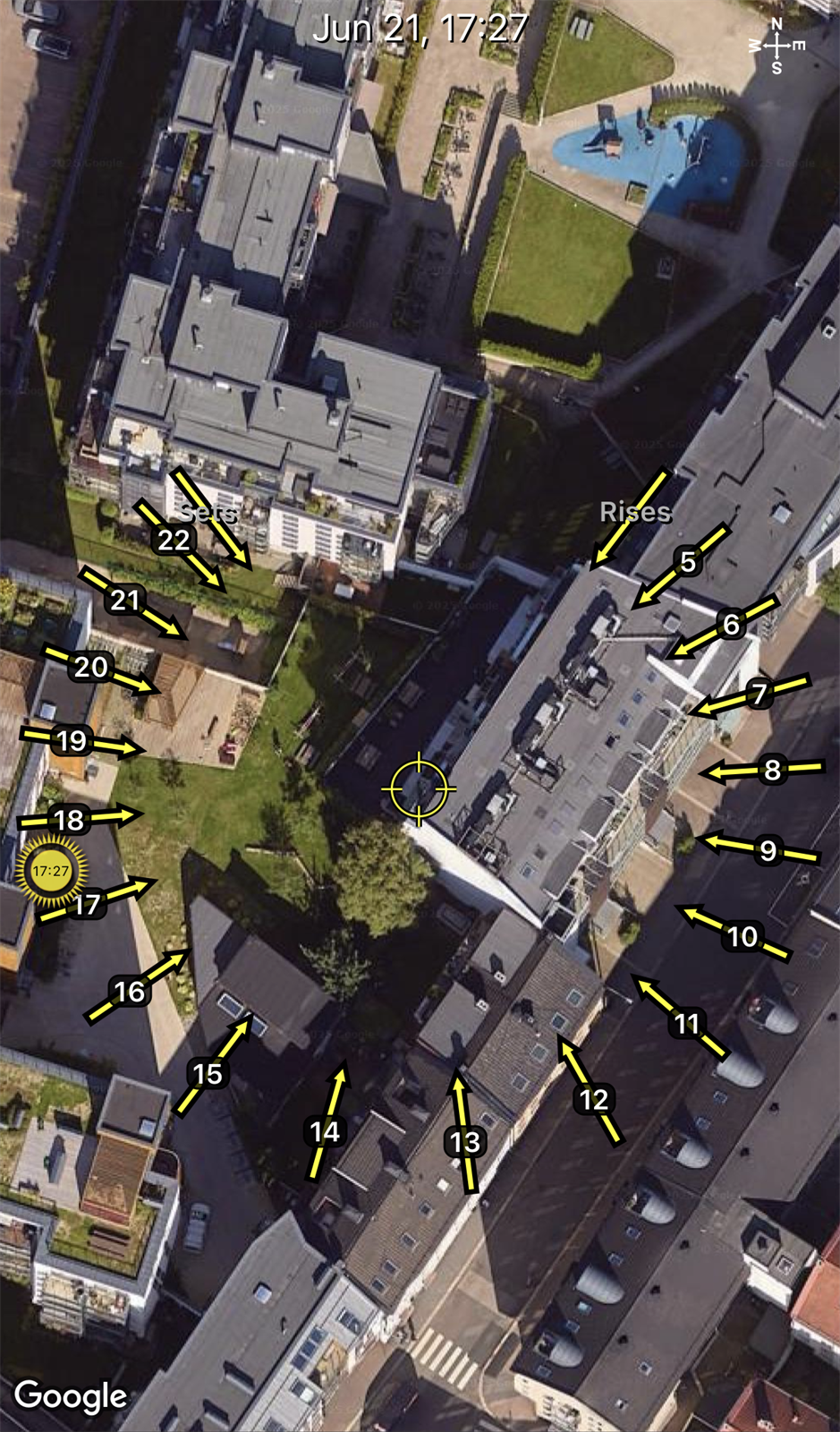 Solkart sommerstid: Selger opplyser at solen kommer fra ca. kl. 15-tiden til solnedgang ved Holmenkollåsen. Galleribilde