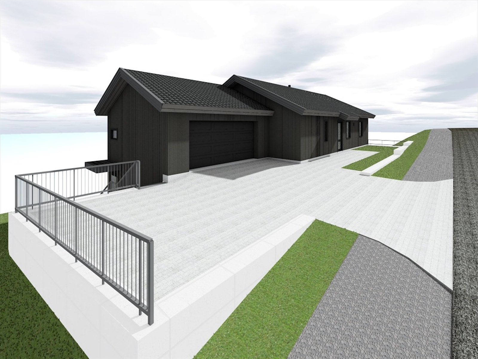 En stor tomt med rammetillatelse for oppføring av enebolig. Galleribilde