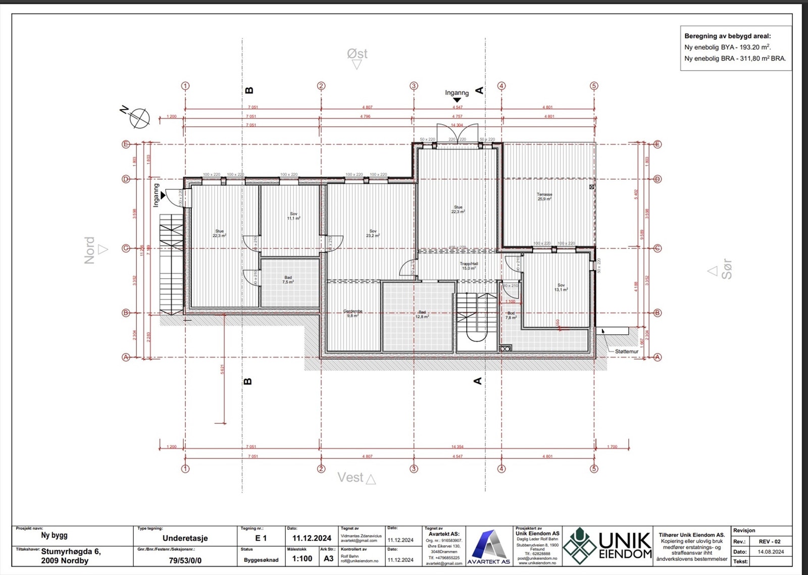Underetasje, med mulighet for hybeldel. Galleribilde