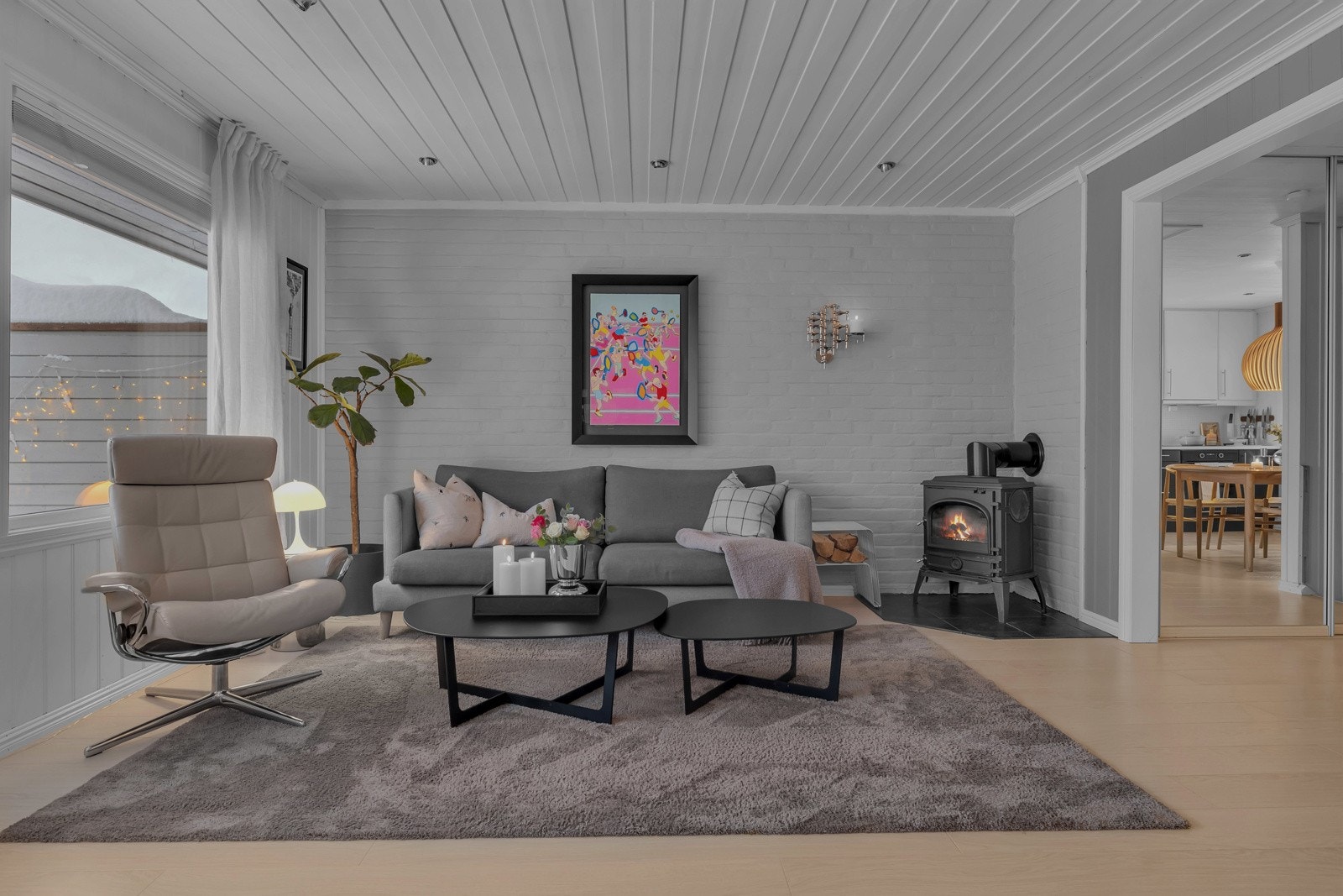 Koselig og effektiv vedovn Galleribilde