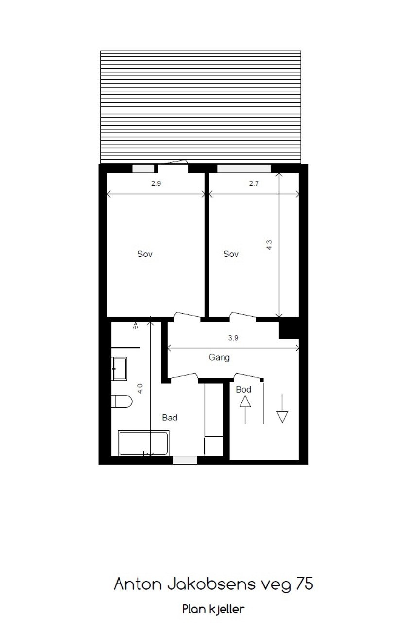 Plantegning, u. etasje Galleribilde