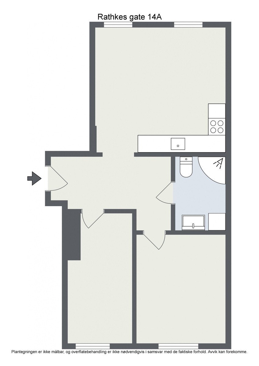 Planløsning. Begge soverom nederst (Inn mot bakgård) Galleribilde