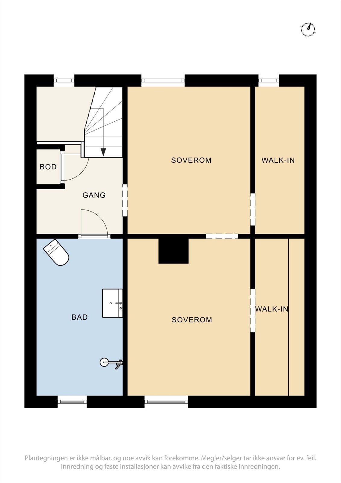 Plantegning, loftsplan. Galleribilde