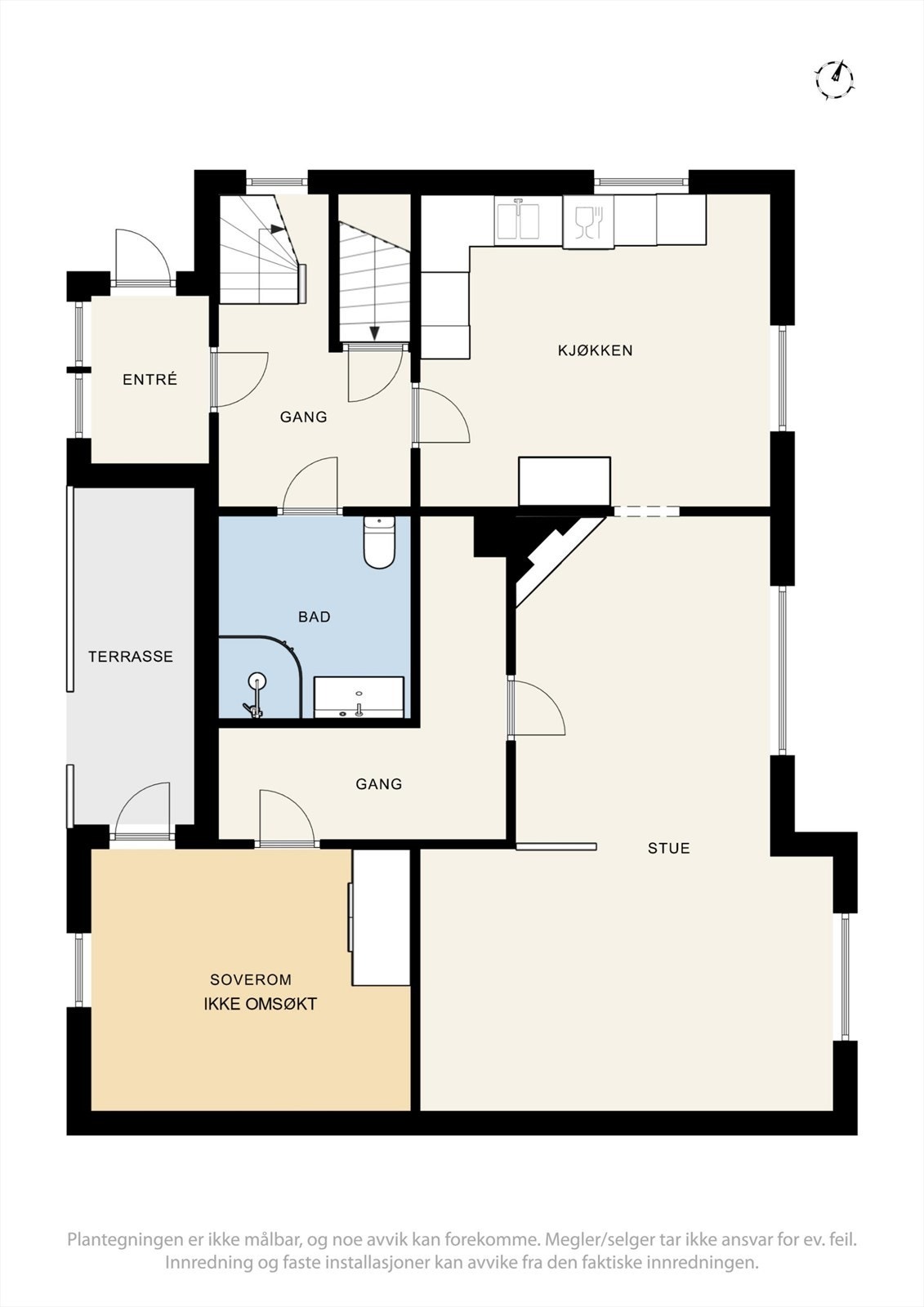 Plantegning, første etasje. Galleribilde