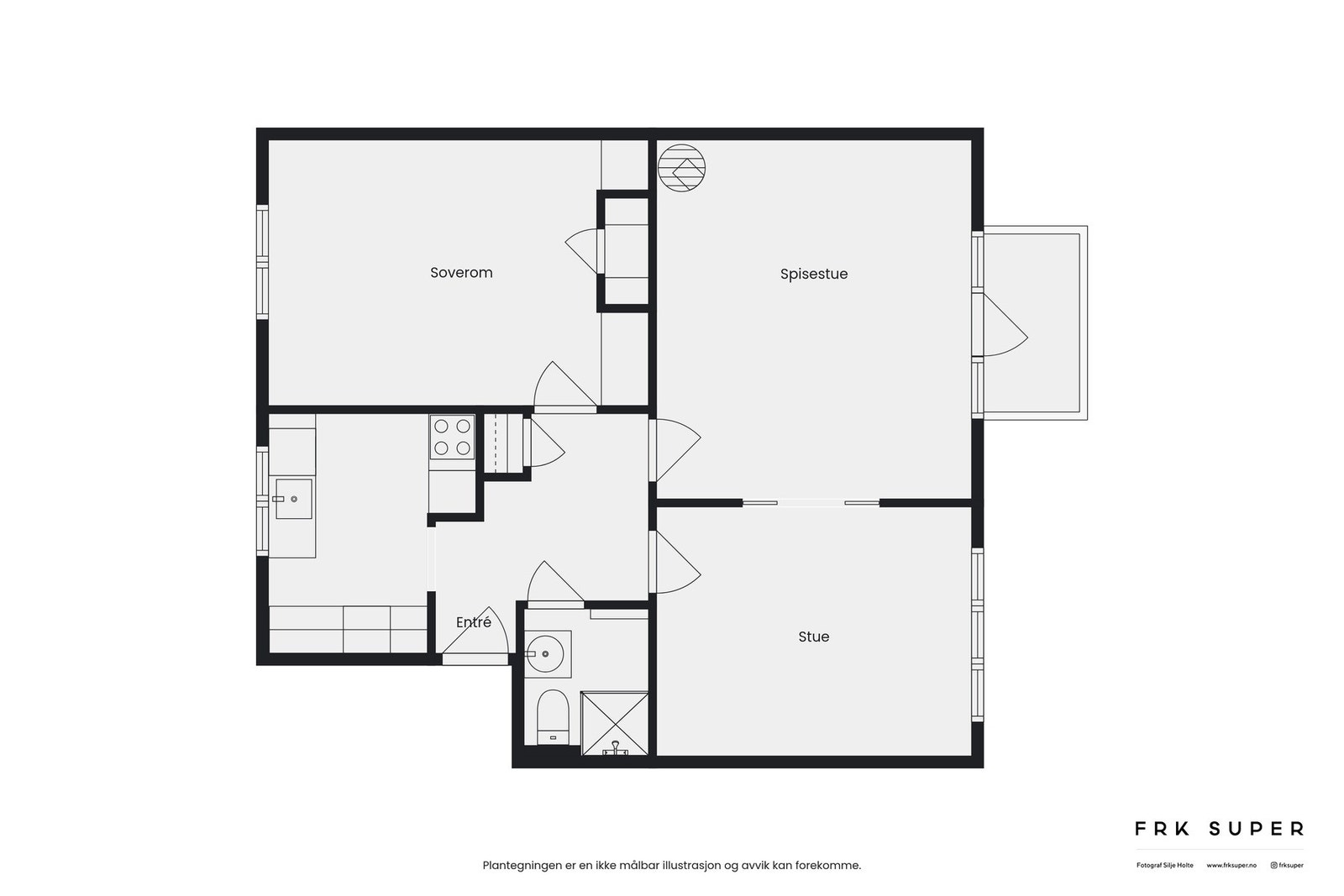 Plantegning. To stuer, hvor den ene kan bli innredet som soverom nr 2. Galleribilde
