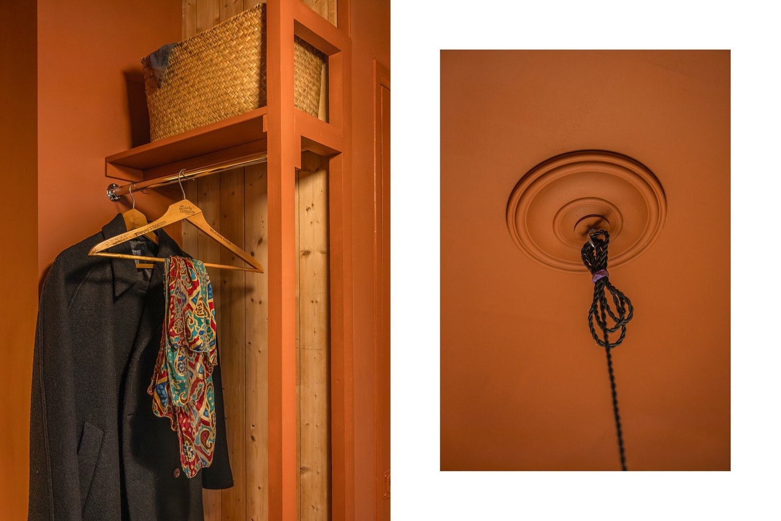 Stilig rosett i tak, i gangen og begge stuene. Galleribilde