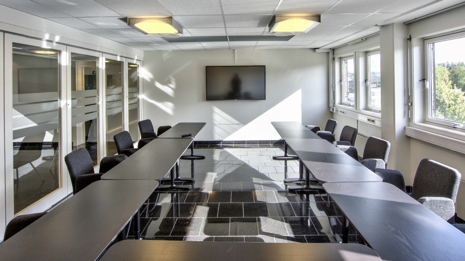 Møterommene er fleksible med plass opp til 22 personer. Galleribilde