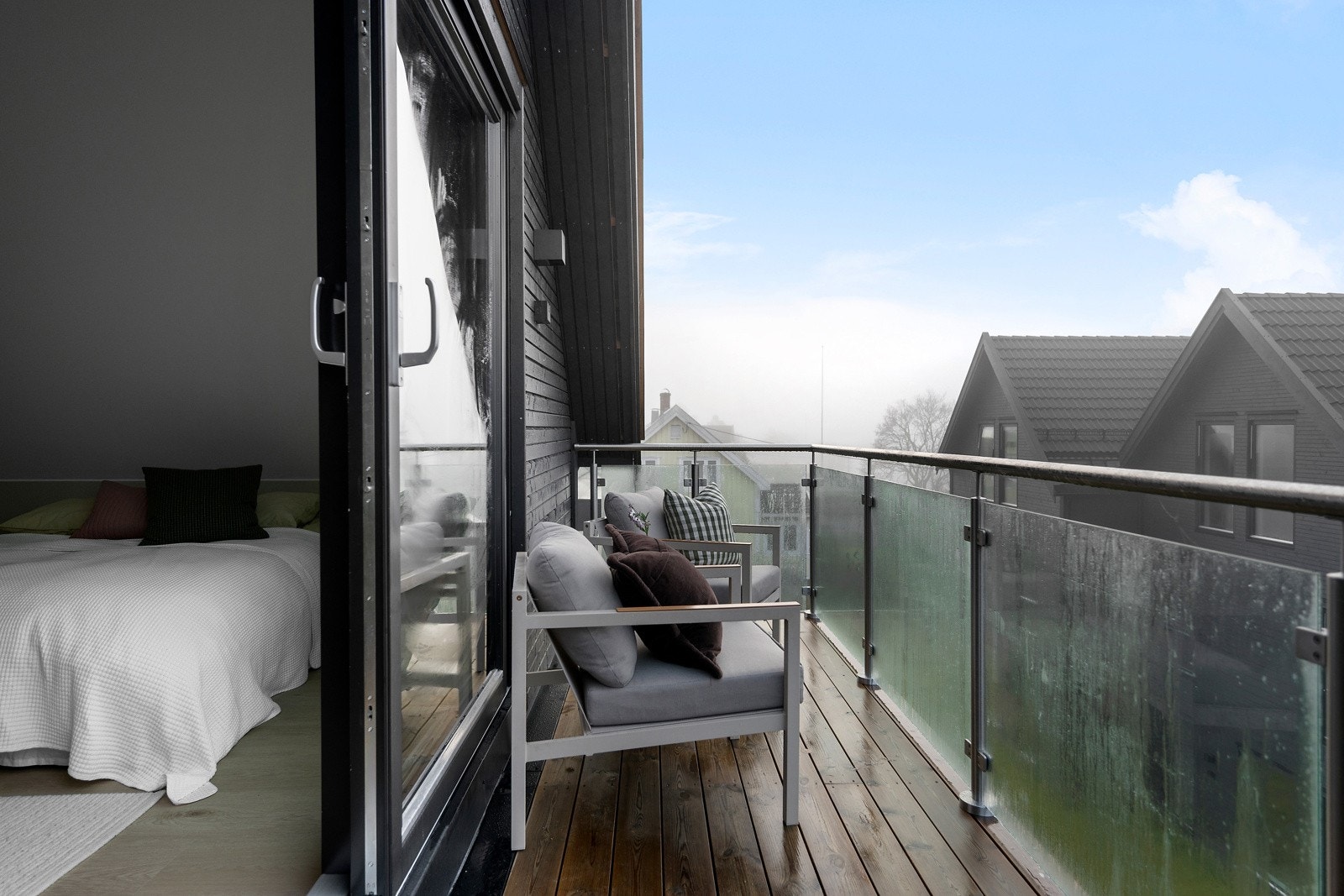 Balkong med gode solforhold. Galleribilde