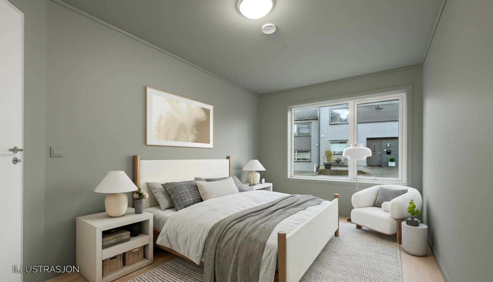 Bildet er redigert med digital møblering samt endret farge på vegg. Galleribilde