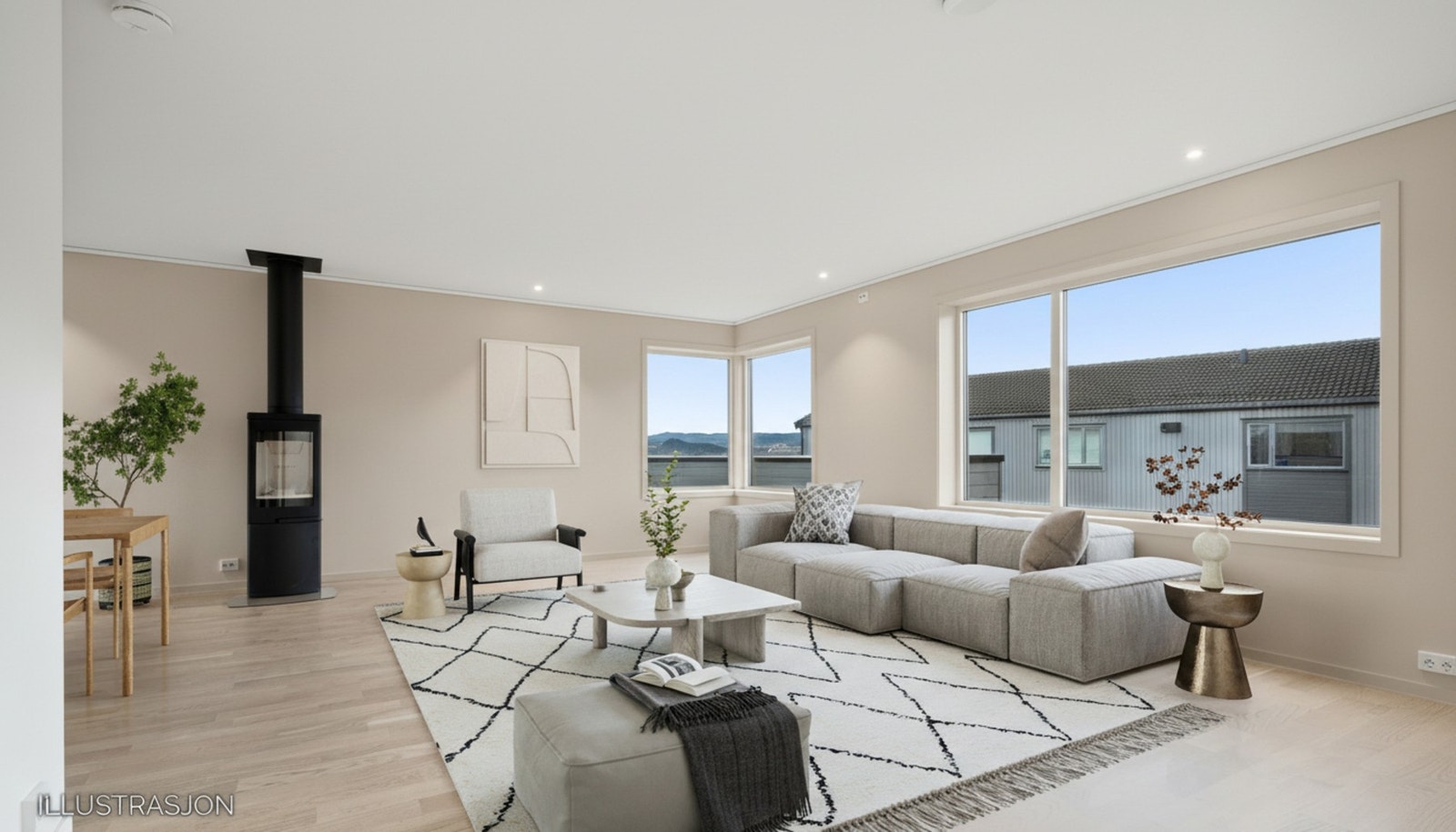 Bildet er redigert med digital møblering samt endret farge på vegg. Galleribilde