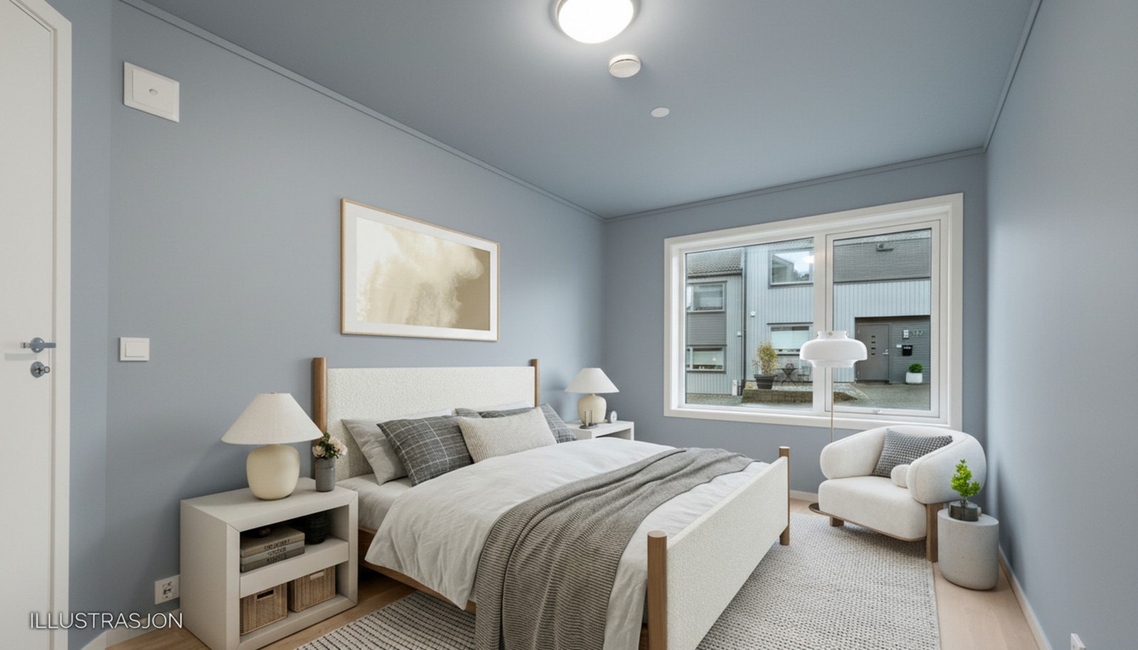 Bildet er redigert med digital møblering samt endret farge på vegg. Galleribilde