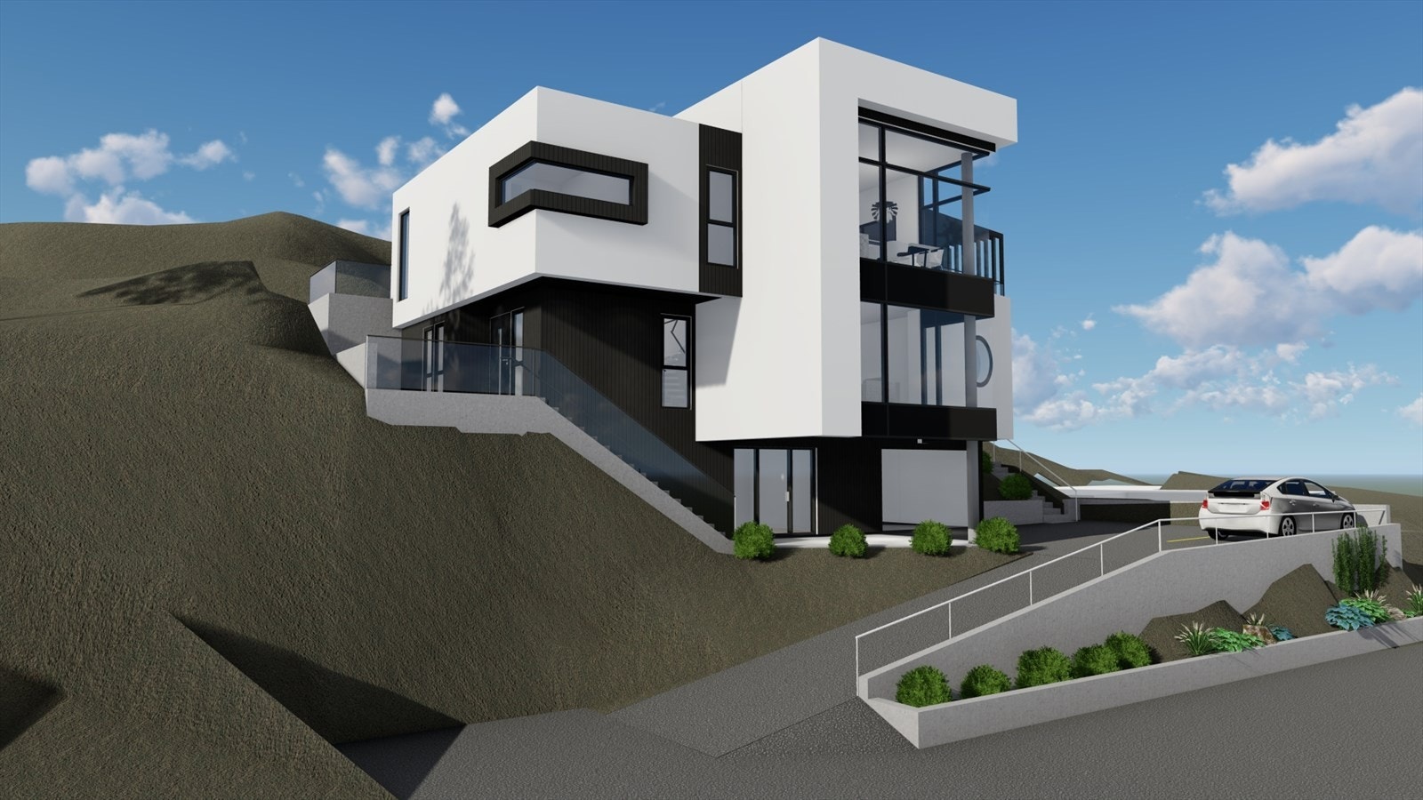 Husets 3. etasje har kjøkken, stue, hovedsoverom med walk-in garderobe og eget bad, TV-stue og to soverom Galleribilde