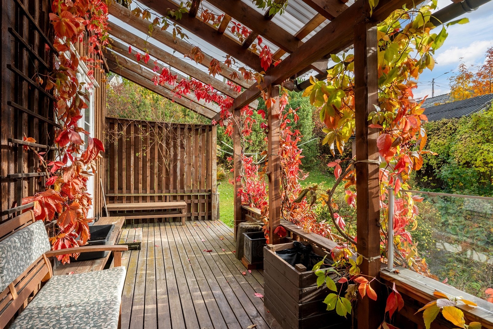 Her sitter man beskyttet fra vær og vind. Galleribilde