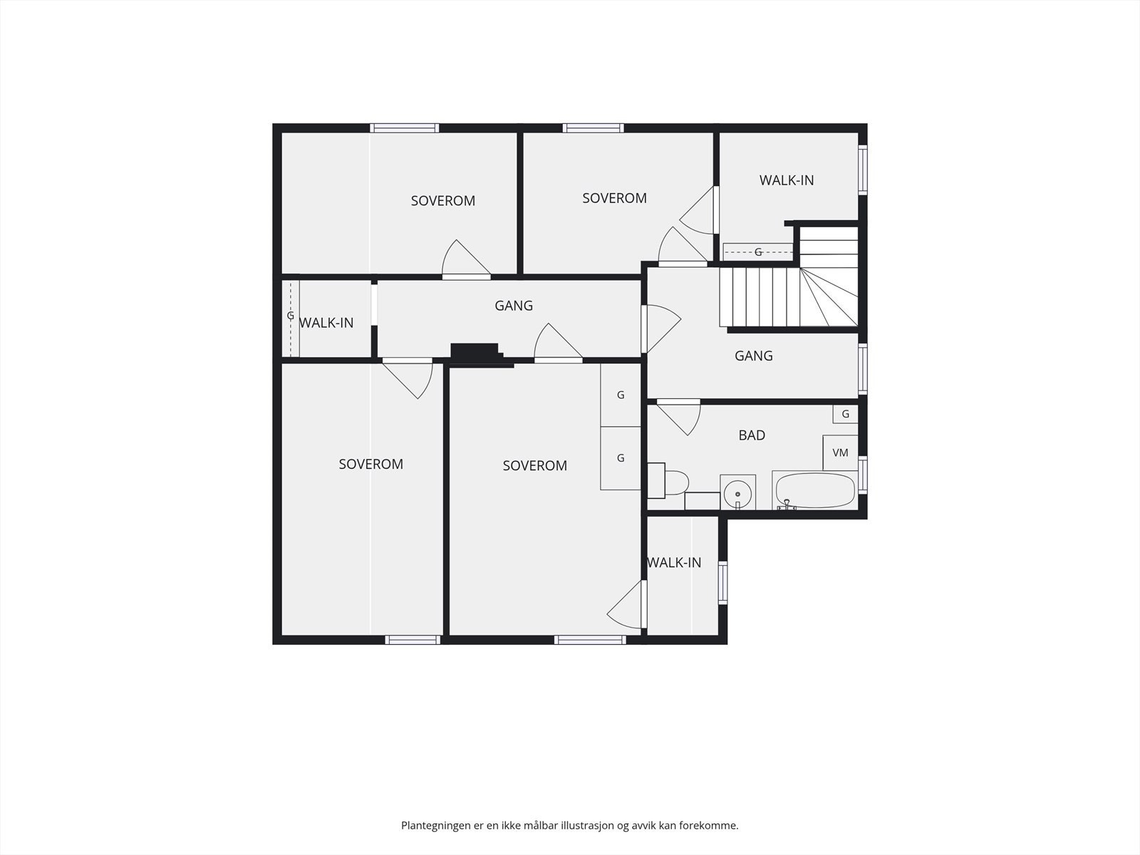 Plantegning, andre etasje. Galleribilde