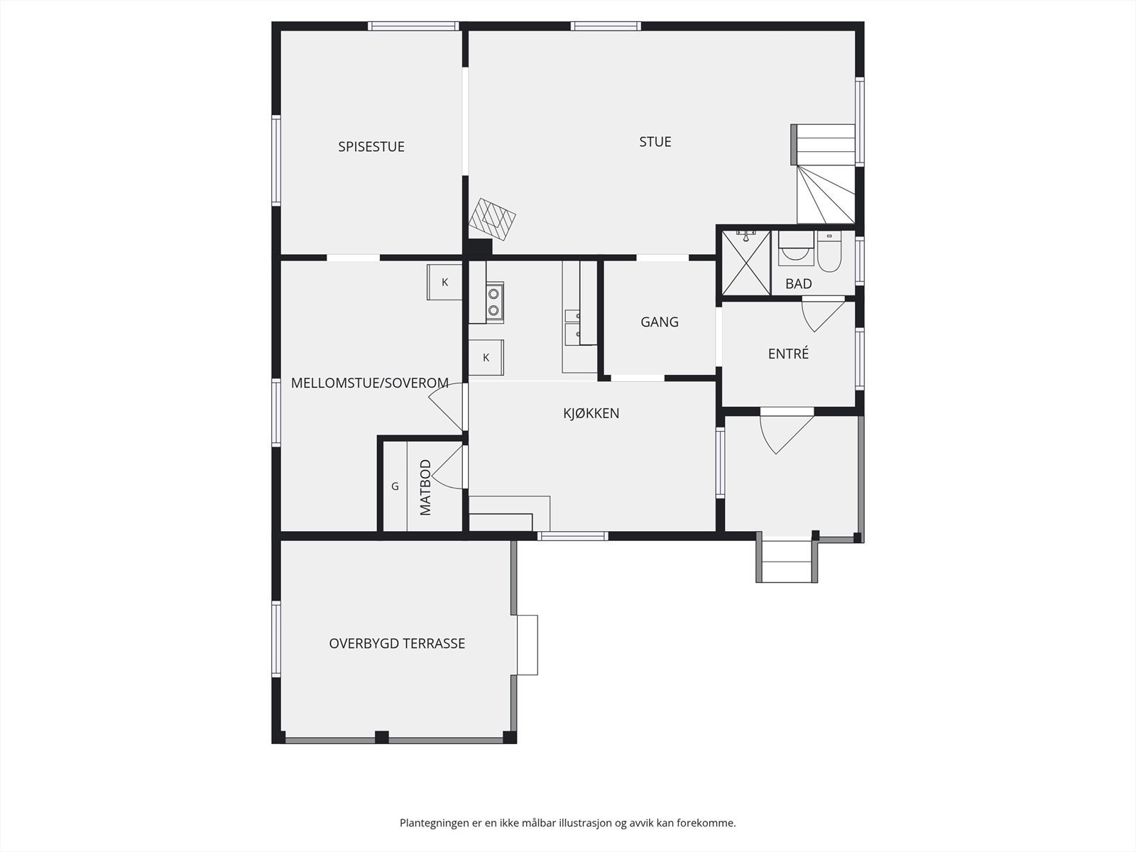 Plantegning, første etasje. Galleribilde