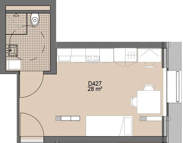 Leiligheten er kun for studenter. Galleribilde