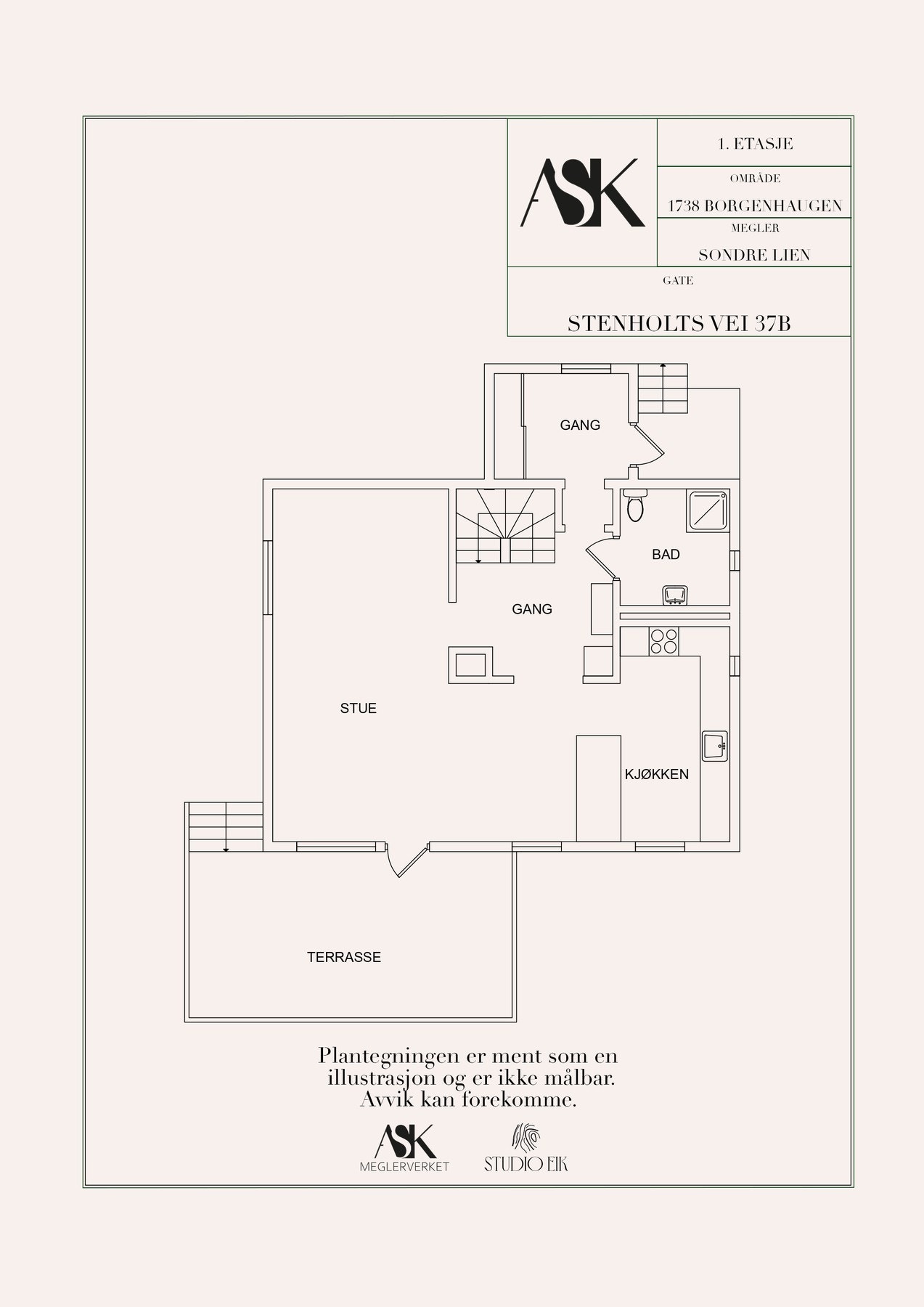 Plantegning 1. etasje Galleribilde