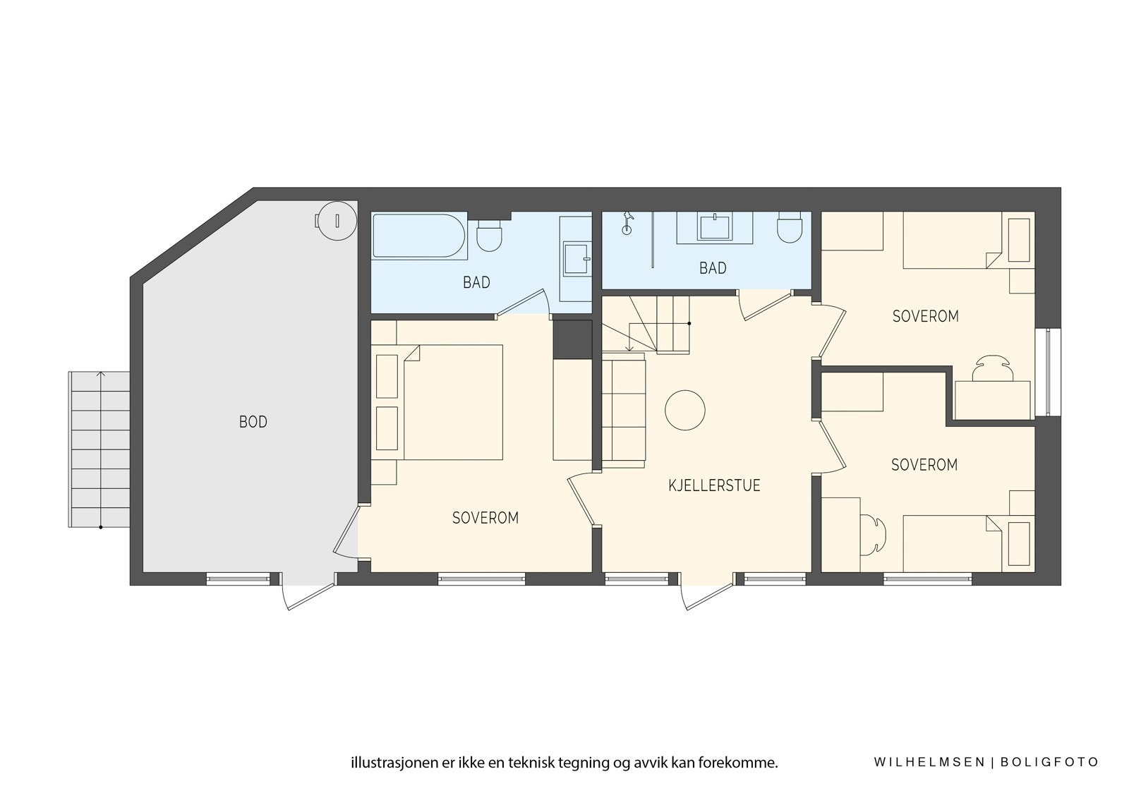 - Planløsning underetasje - Galleribilde