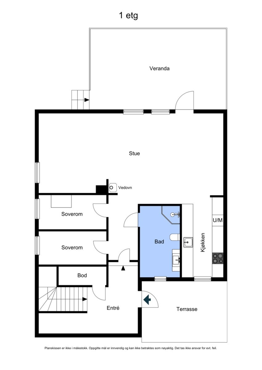 Plantegning 1 etasje. Galleribilde