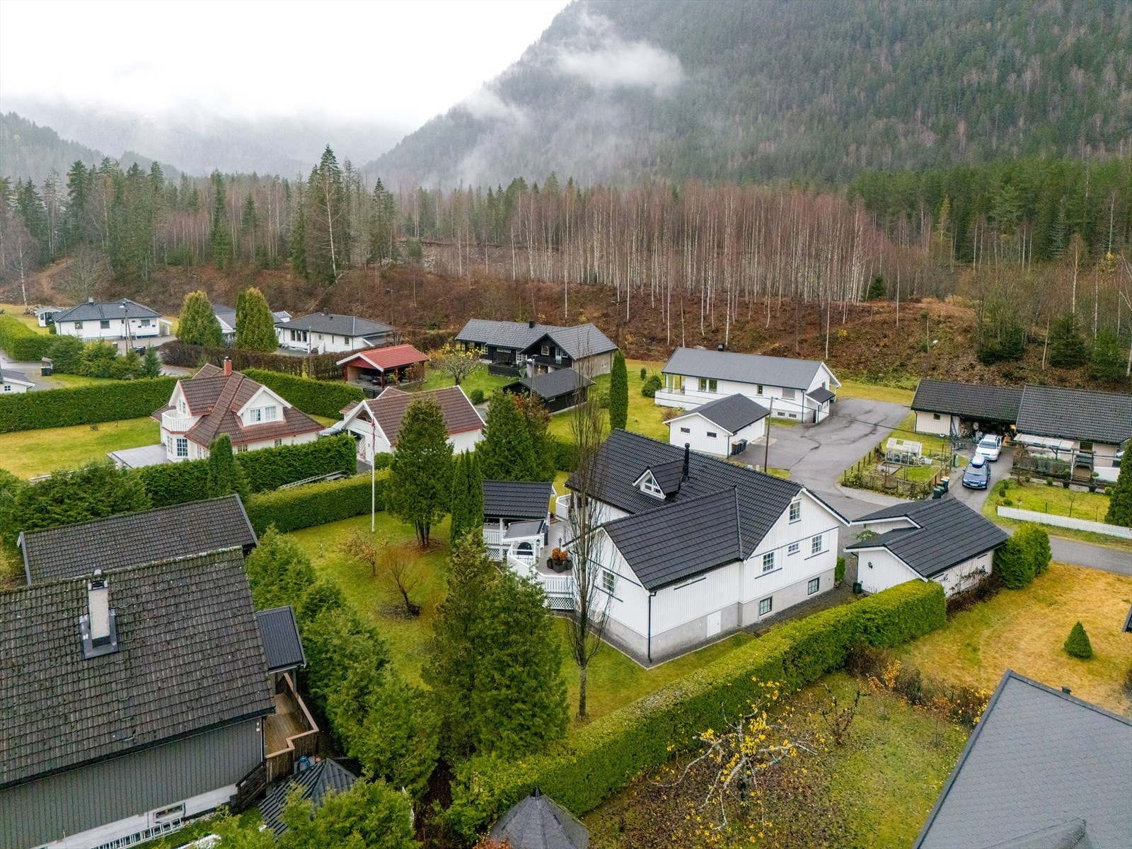 Romslig tomt med lun og veletablert hagedel, samt sjenerøse terrasseområder mot sydvest. Galleribilde
