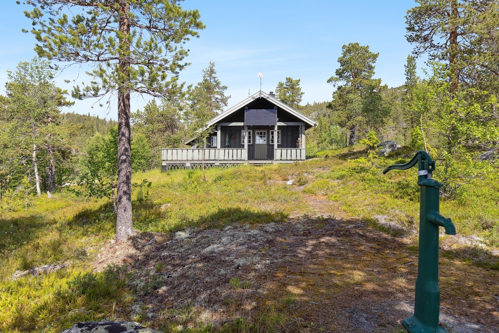 Det er bilvei helt frem med parkering på egen tomt - enkelt og praktisk til ferieoppholdet Galleribilde