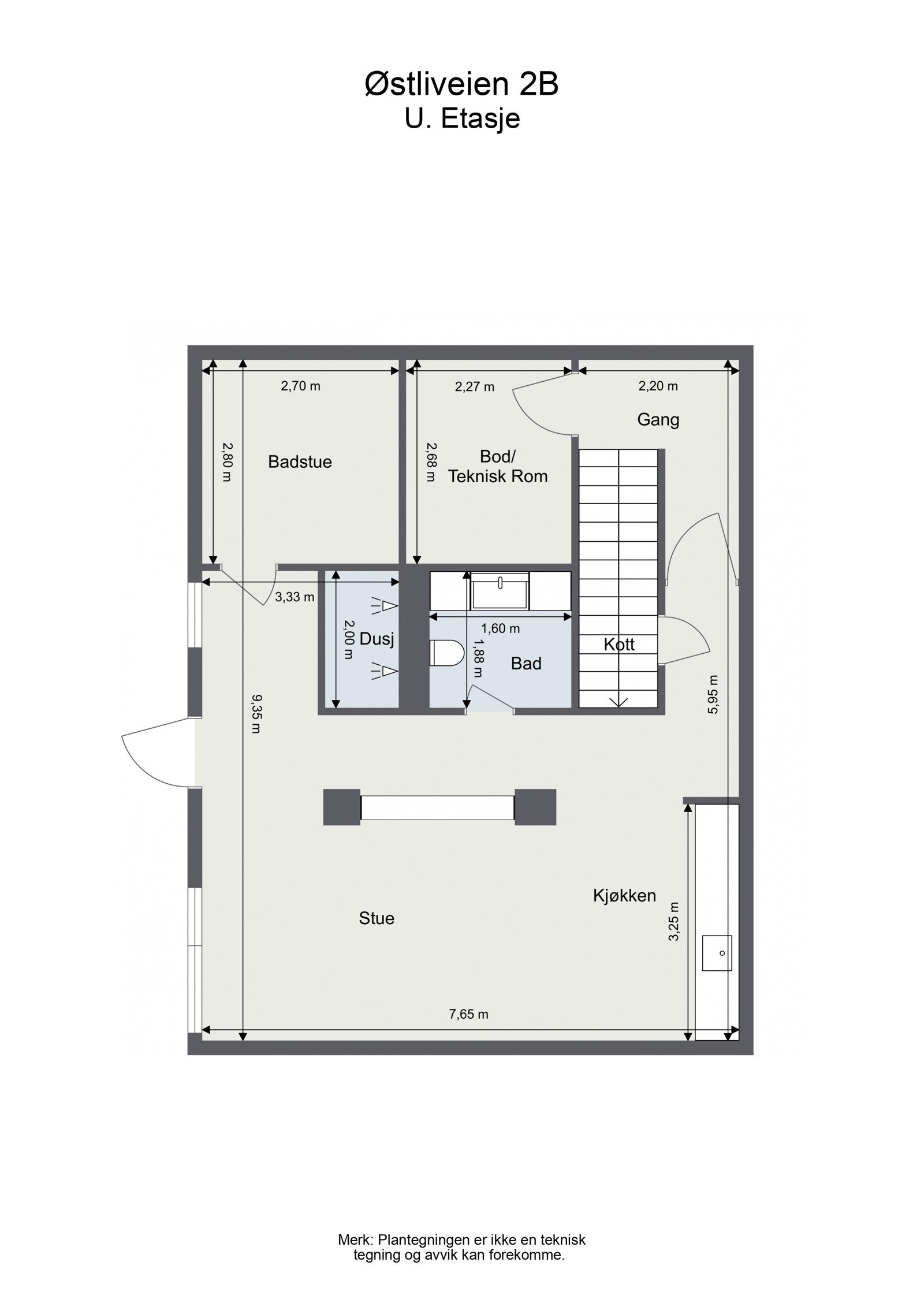 Plantegning underetasje Galleribilde