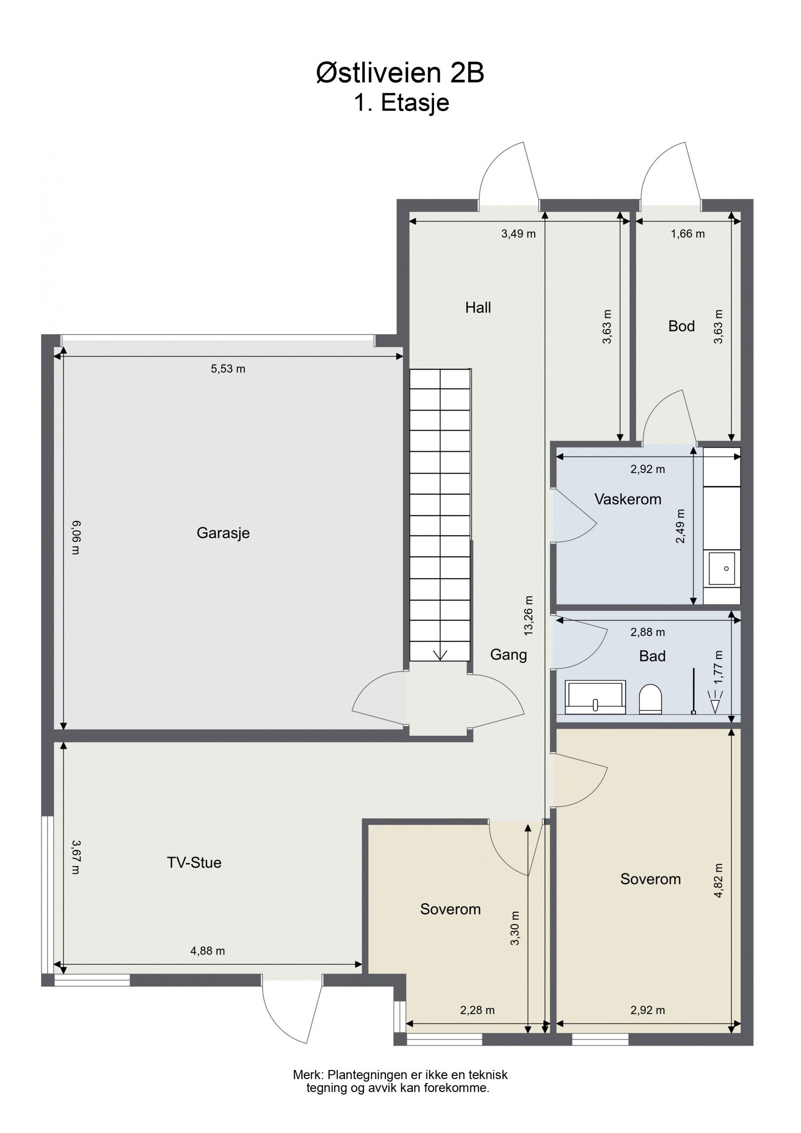 Plantegning 1. etasje Galleribilde